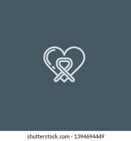 Ribbon vector icon. Ribbon concept stroke symbol design. Thin graphic elements vector illustration, outline pattern for your web site design, logo, UI. EPS 10.