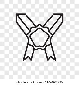 Ribbon vector icon isolated on transparent background, Ribbon logo concept
