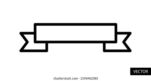 Ribbon vector icon in line style design for website design, app, UI, isolated on white background. Editable stroke. EPS 10 vector illustration.