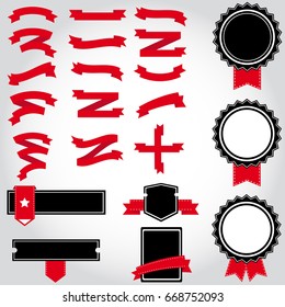 Ribbon vector icon set