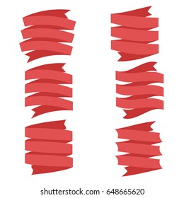  Ribbon vector icon set on white background