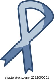 ribbon vector icon, transparent background. replaceable blue color design
