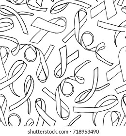 Ribbon vector illustration. Doodle style. Design icon, print, logo, poster, symbol, decor, textile, paper