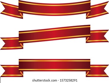 Ribbon vector illustration . Gold color