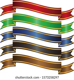 Ribbon vector illustration . Gold color