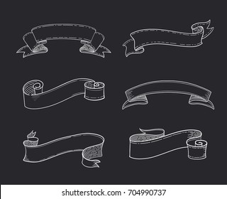Ribbon vector illustration with laurel leaf. Award, background, template element.
