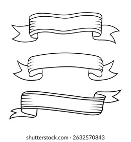 Ribbon vector illustration on white background.