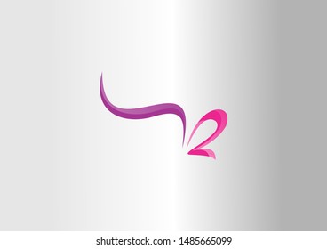 Ribbon vector logo illustration.  Purpple and pink vector template.