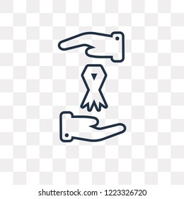 Ribbon vector outline icon isolated on transparent background, high quality linear Ribbon transparency concept can be used web and mobile