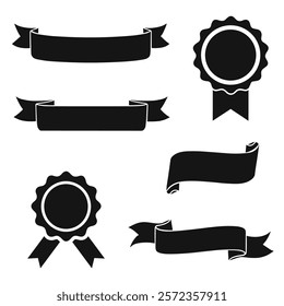 ribbon vector set. award badge