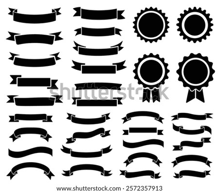 ribbon vector set. award badge