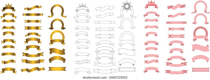Conjunto de Vectores de cinta de opciones Para introducir texto Se utiliza para el montaje y la decoración en trabajos gráficos.