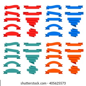 Ribbon Vector Set Isolated On White Stock Vector (Royalty Free ...