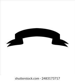 Ribbon vector silhouette on white background. Ribbon icon flat illustration design.