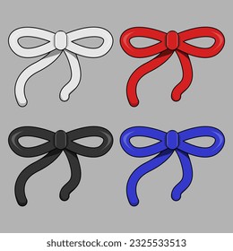 Ribbon vector with simple and relaxed shape with rope-like ties