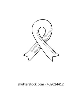 Ribbon vector sketch icon isolated on background. Hand drawn Ribbon icon. Ribbon sketch icon for infographic, website or app.