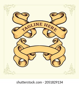 Ribbon Vintage Banner Classic Vector illustrations for your work Logo, mascot merchandise t-shirt, stickers and Label designs, poster, greeting cards advertising business company or brands.