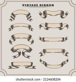 Ribbon vintage hand drawn vector illustration for your company or brand