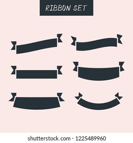 ribbon vintage set vector