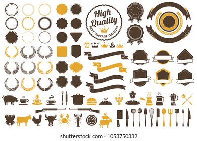 Ribbon Vintage Vector Logo for banner, poster, flyer
