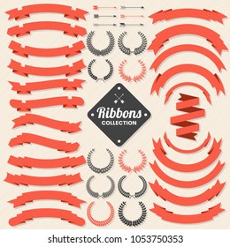 Ribbon Vintage Vector Logo for banner, poster, flyer