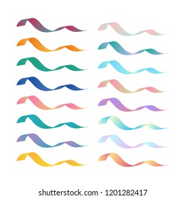 ribbon wave icon with gradient color, vector illustration