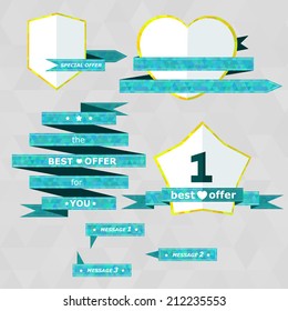 Ribbon for web design, cards, banner. Vector illustration