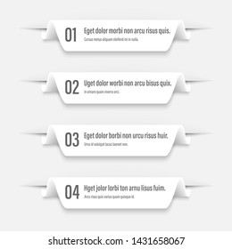 Ribbon white banners. A vivid illustration of the layout of the labels banner. Colored labels with a set. A template for the web design. All elements are isolated.EPS 10.
