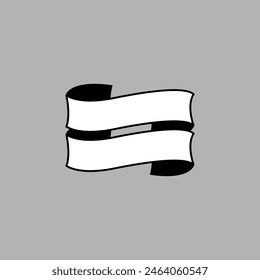 Ribbon white icon design vector graphic of template, sign and symbol
