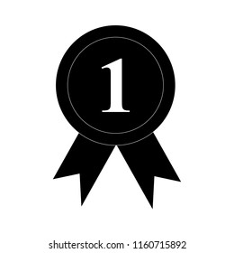 Ribbon of winner award, Ribbon with number 1