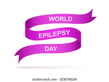 Ribbon of the World Epilepsy day. Vector illustration.