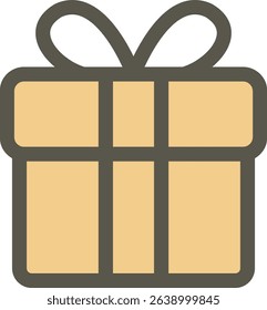 Ribbon Wrapped Gift Box Vector Illustration
