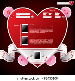 Ribbon wrapped heart shape website template design