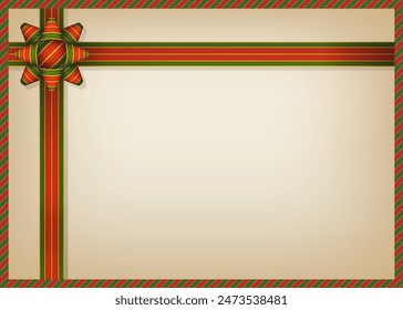 Ribbon wrapping style frame, Christmas colored ribbons, vintage style background