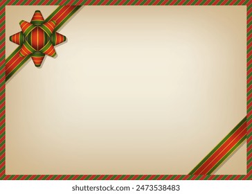 Ribbon wrapping style frame, Christmas colored ribbons, vintage style background