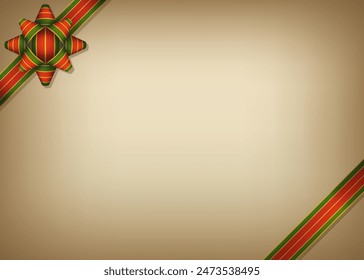 Ribbon wrapping style frame, Christmas colored ribbons, vintage style background