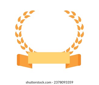 ribbon and wreath vector isolated