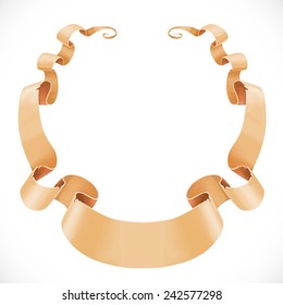 Ribbon-banner scroll of parchment isolated on a white background