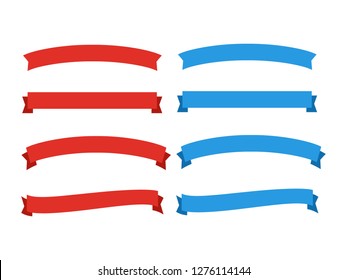 Ribbons for anniversary. Banner and bow with red tape isolated
