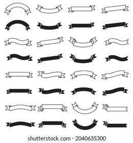 Ribbons banner collection. Ribbon thin line icon. vector illustration