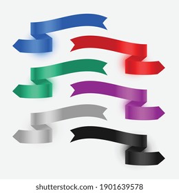 ribbons banner flags set of six