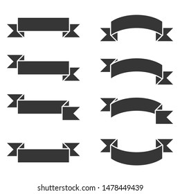 Ribbons Banner Set on White Background. Vector