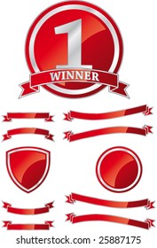 Ribbons, Banners, Badge, and Shields.