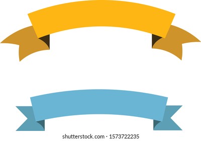 Ribbons, Banners, Curved Ribbon, Cyan Ribbon, Yellow Ribbon