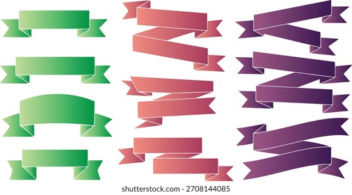 Ribbons banners element graphic vector illustrations and design set.