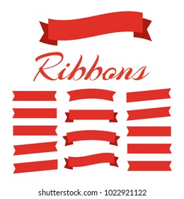 Ribbons banners flat isolated. Ribbons banners