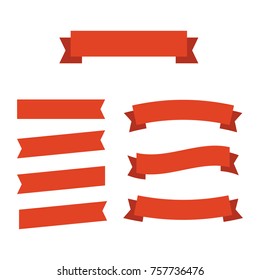 Ribbons banners flat isolated. Ribbons banners
