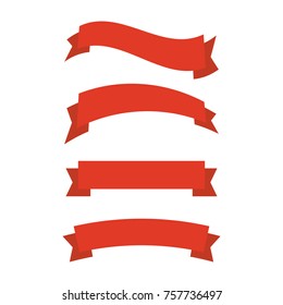 Ribbons banners flat isolated. Ribbons banners