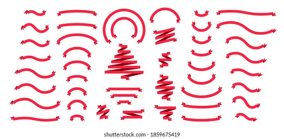Ribbons banners flat vector holidays design elements.