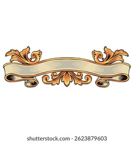 Ribbons Banners with ornament cartoon style vector illustration